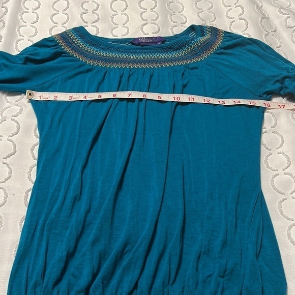 Miley Cyrus Max Azria Women's Turquoise Boho Top Small - Picture 4 of 5